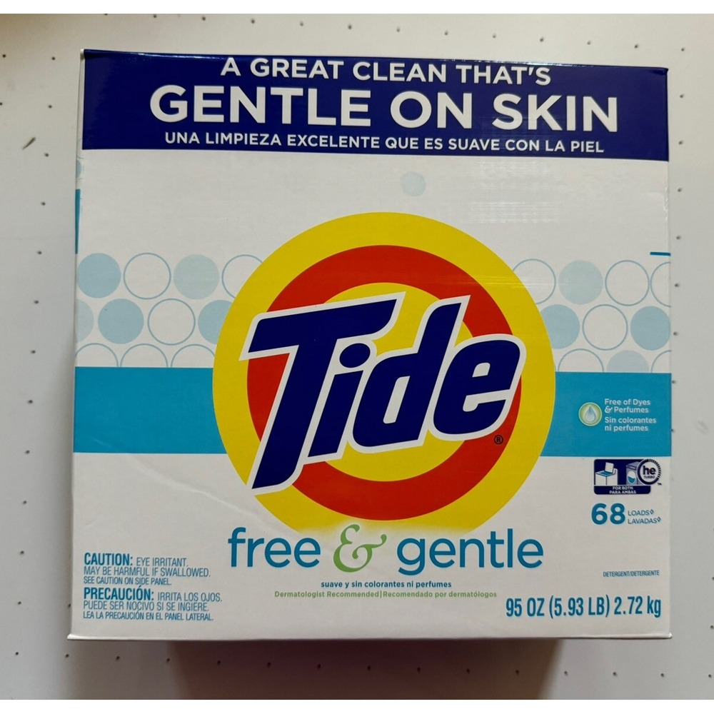 Tide‎ Free & Gentle Laundry Detergent Powder 68 Loads 95 Oz NEW Original Formula